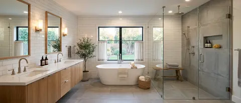 Bathroom remodel in Mankato, MN — tile shower, new vanity, and updated fixtures