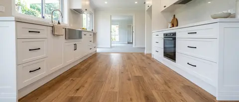 LVP and hardwood kitchen flooring installation in Mankato, MN