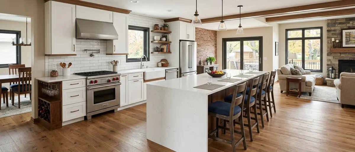 Kitchen peninsula with breakfast bar — West Mankato, MN kitchen renovation